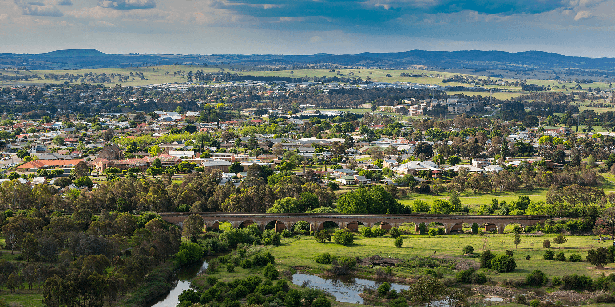 An aerial shot of Goulburn