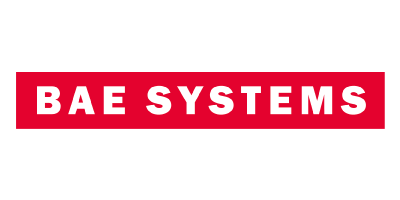 BAE Systems logo with a red background and white text