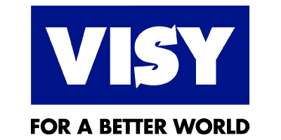 VISY logo with a blue background and white text, plus black text that says for a better world