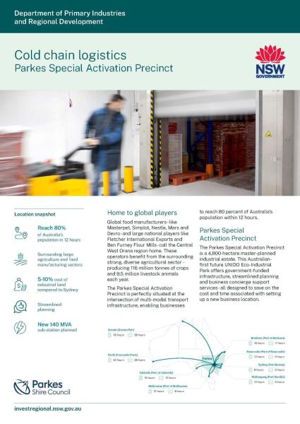 Parkes cold chain logistics fact sheet