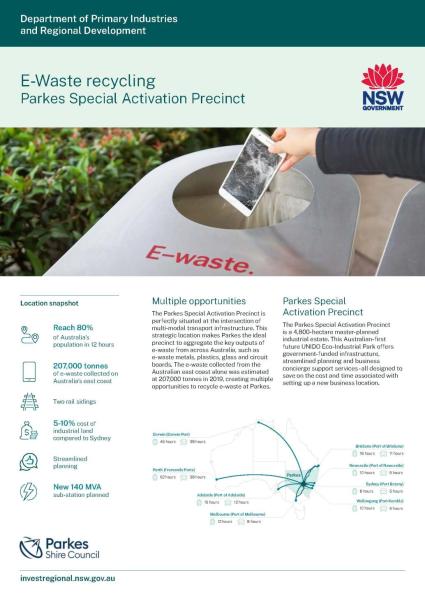 Parkes e-waste recycling fact sheets