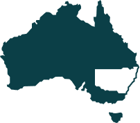 stylised map of Australia with New South Wales highlighted